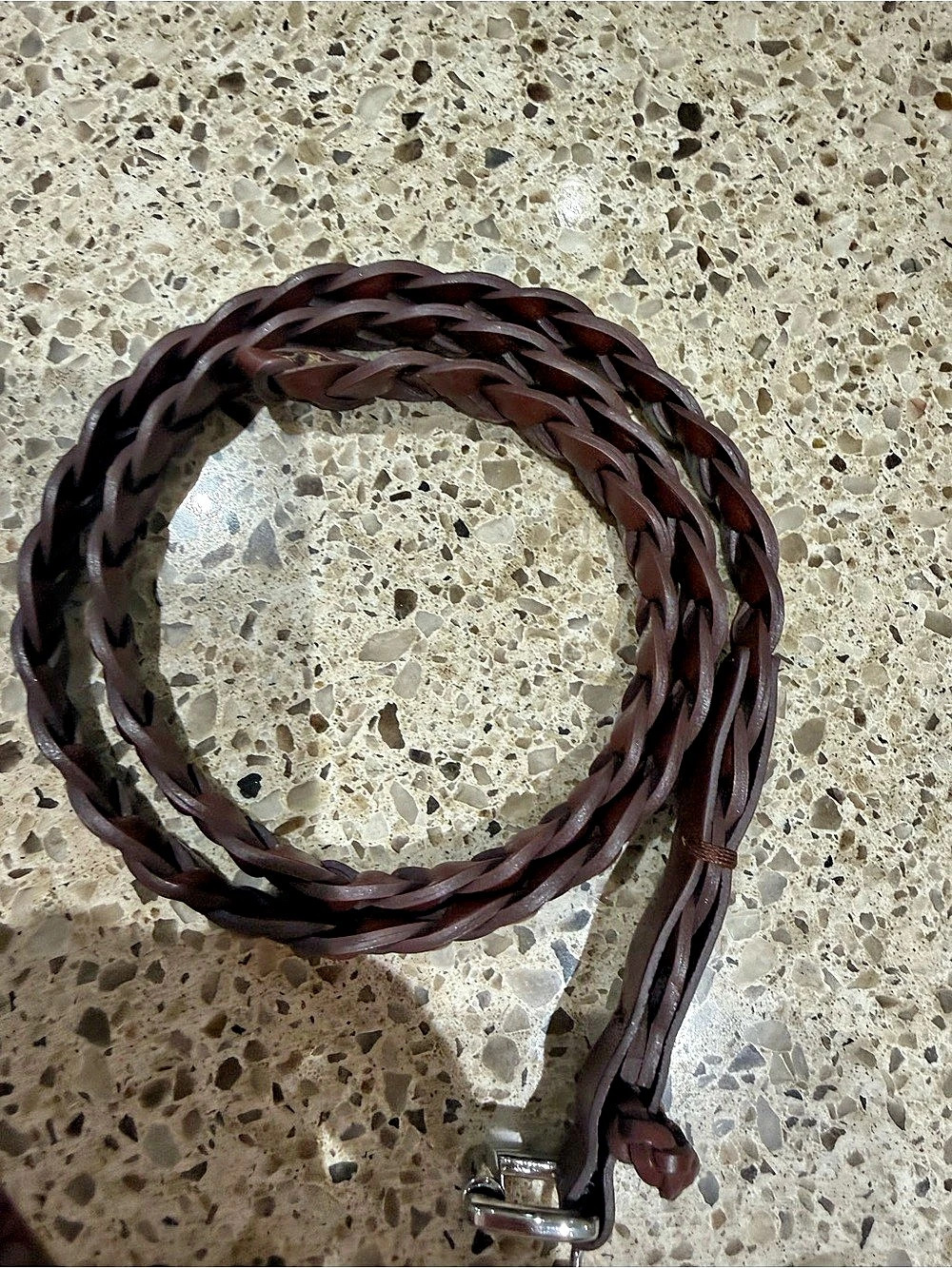 Talula Braided Leather Belt in Brown 36”